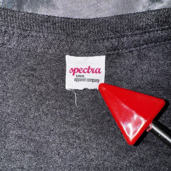 No Prob-Llama Women XL Tee Soft Novelty Heather Gray Pink Shirt Shiny Graphic - Picture 4 of 5